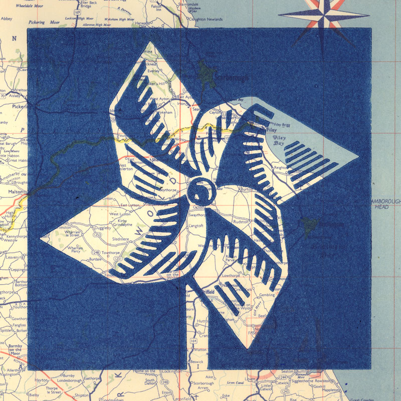 Cutout of a beach windmill