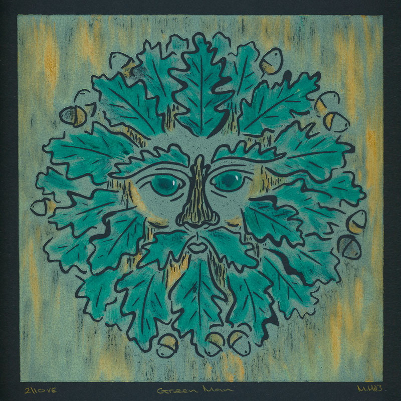Green man with oak leaves