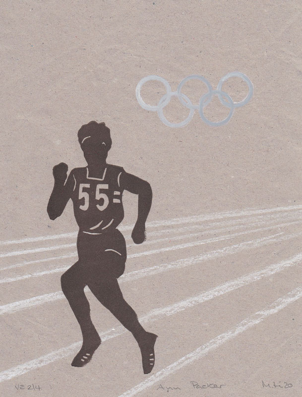 Silhouette figure of an Olympic runner