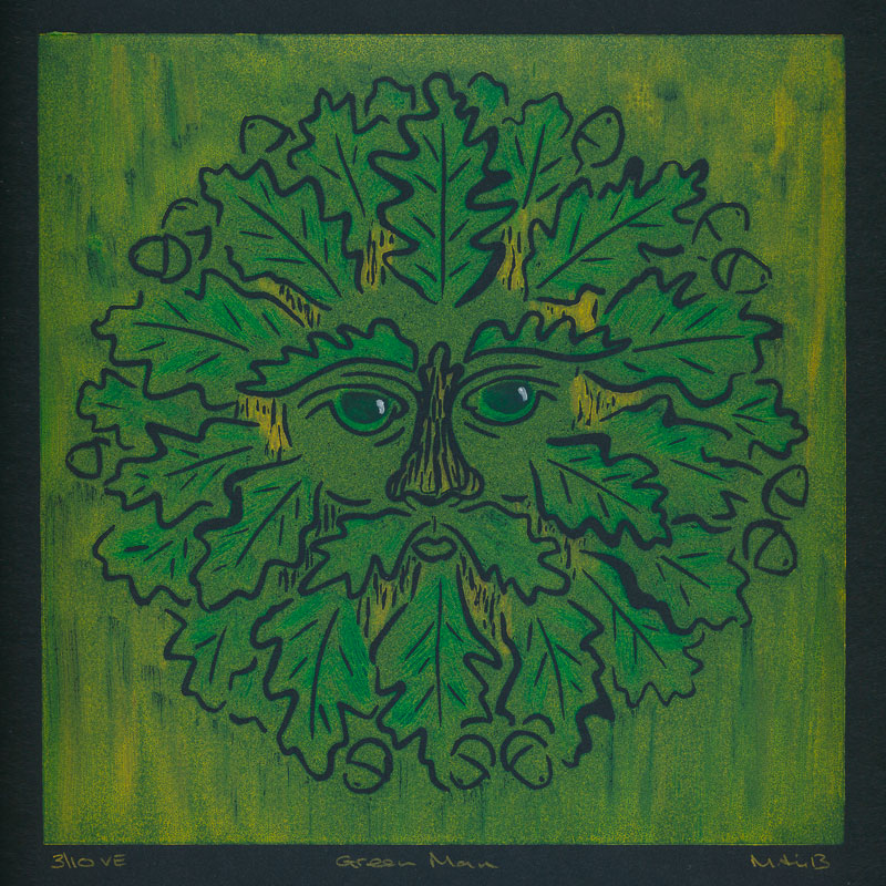 Green man of oak leaves