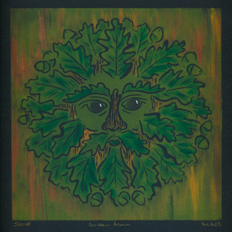 Green man of oak leaves